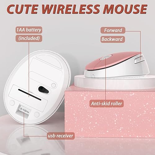 Miniatura 5 de Kootop Teclado inalámbrico, lindo y colorido de 104 teclas, máquina de escribir retro, redondo, teclado para computadora portátil, escritorio, S300