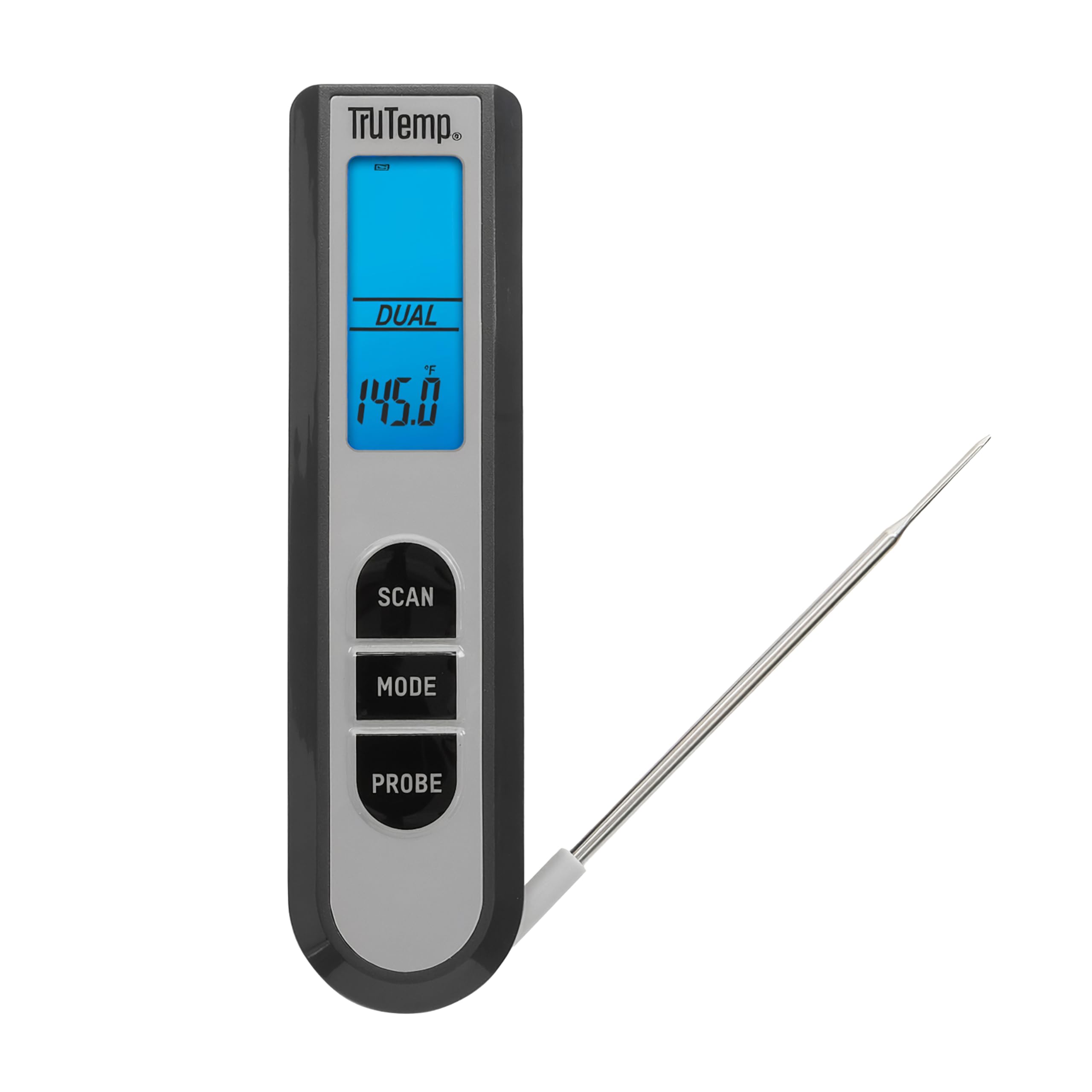 Taylor TruTemp Thermomètre infrarouge à double lecture instantanée pour viande et aliments, numérique pour la cuisine, design anti-éclaboussures IPX5, sonde à viande pour barbecue, cuisine, fumoir et