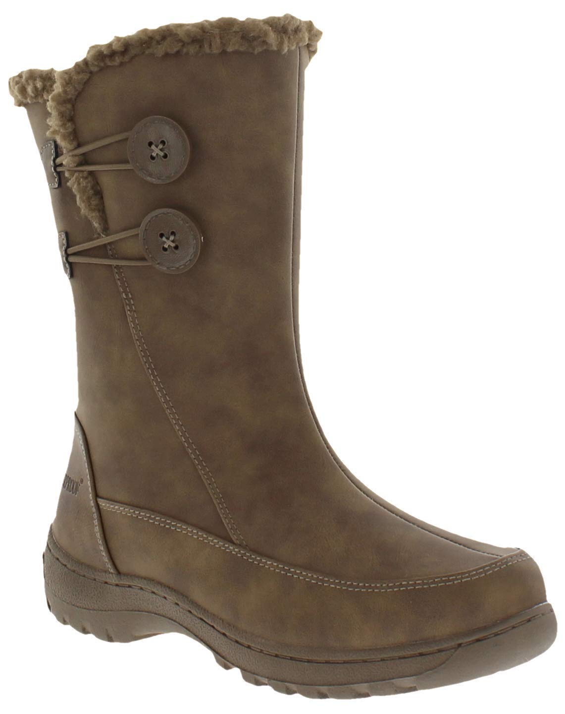 Weatherproof Womens Cold Weather Boots with Side Zipper & Dual Button