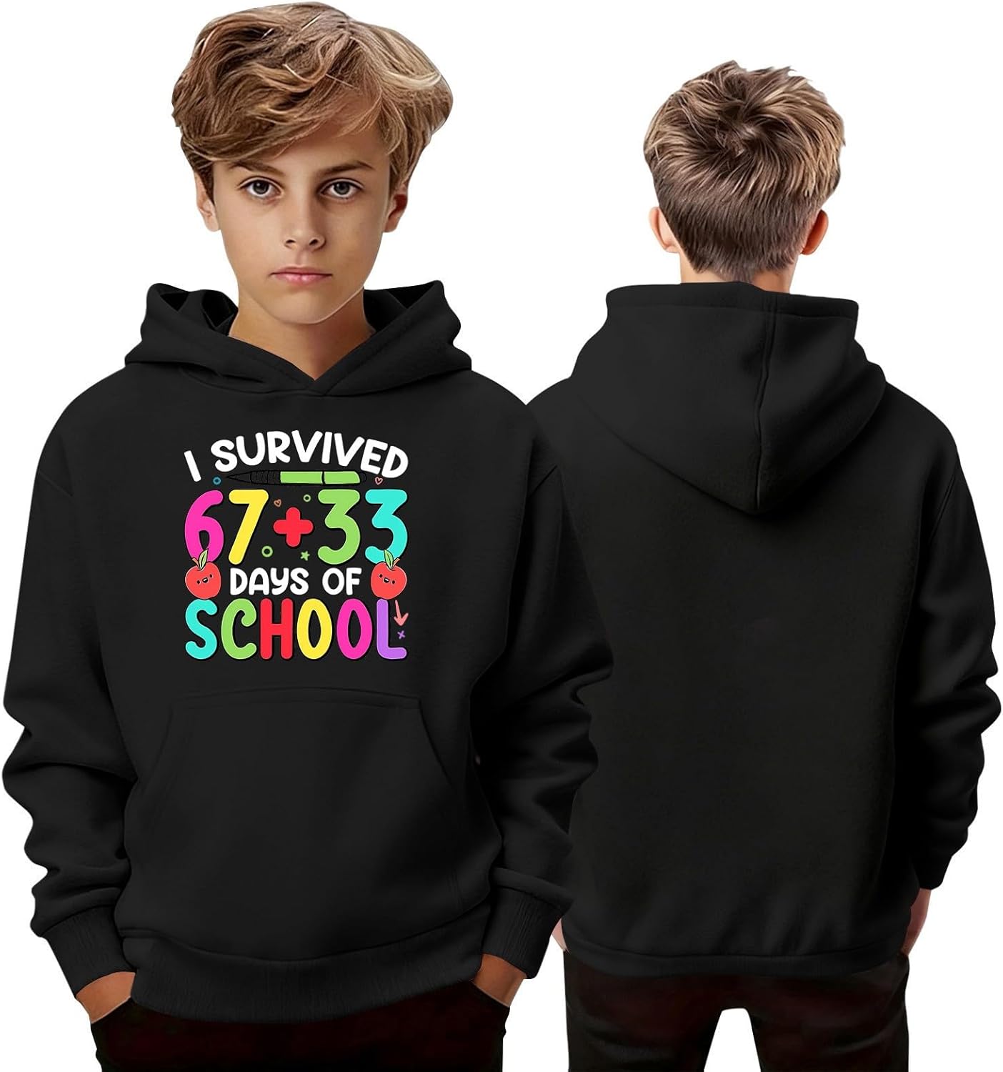 Funny Six Seven 6 7 Meme Gen Alpha Slang Kids 67 Ice Cream Drip Meme Hoodie Boys Girls Printed Long Sleeve Sweatshirt - Image 2