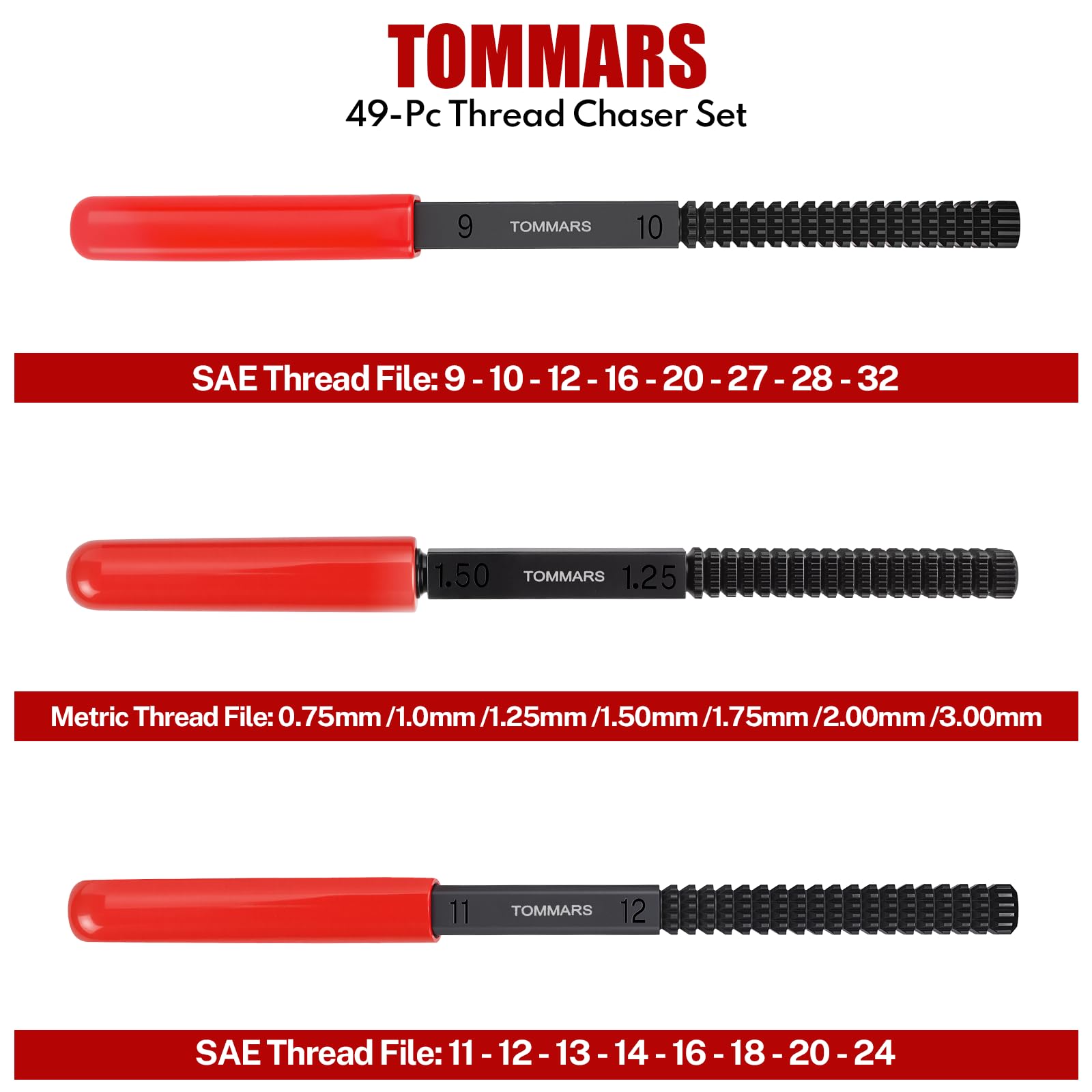 Amazon.co.jp: TOMMARS 49ピース スレッドチェイサーセット 修理キット