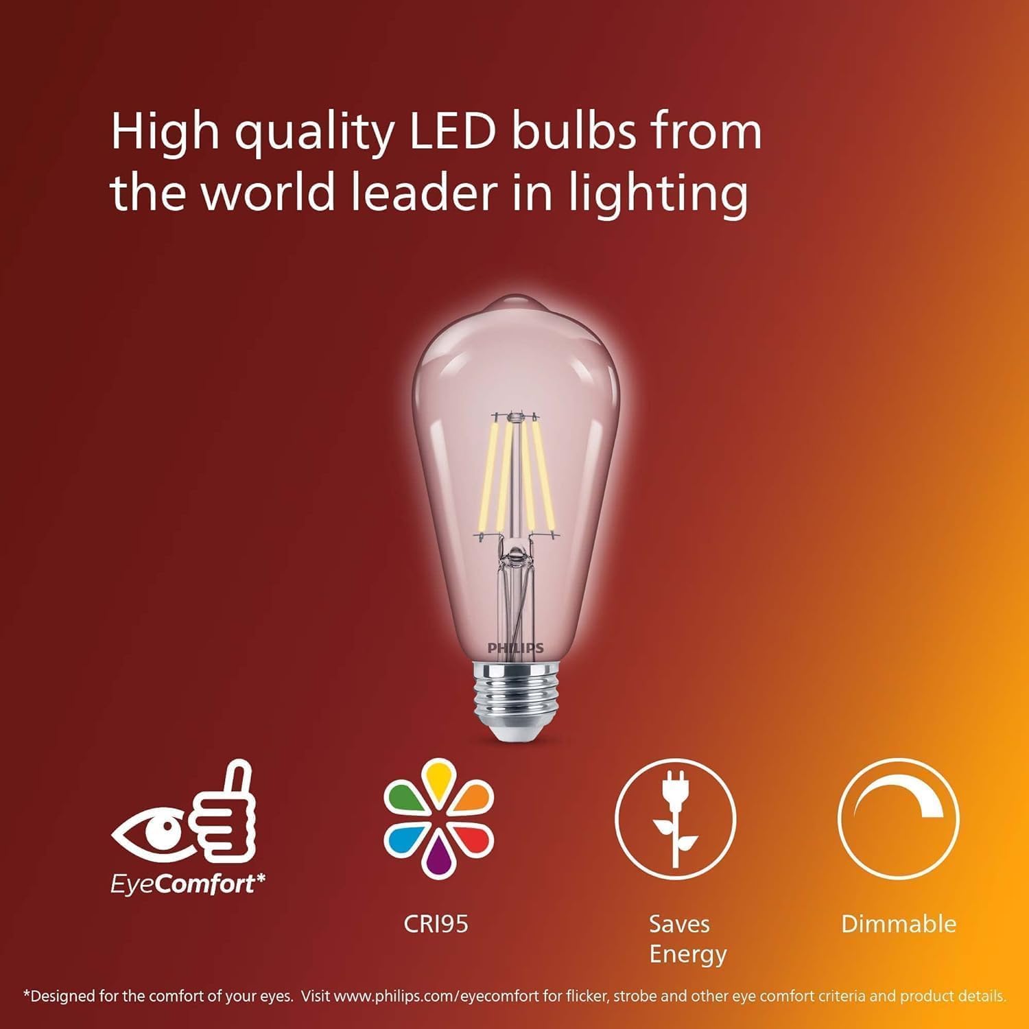 Philips 75-Watt Clear Daylight Dimmable Vintage LED Light Bulb