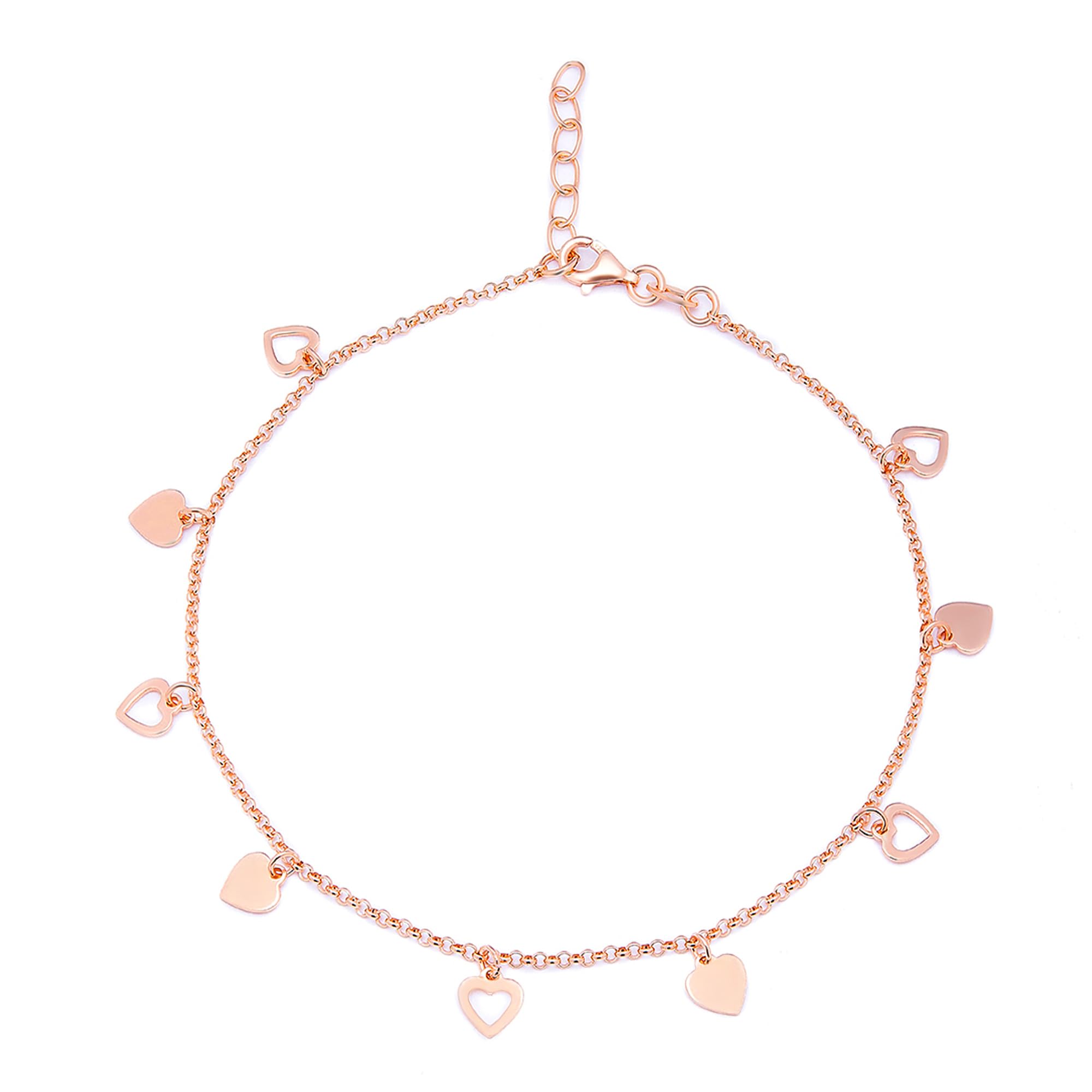 zavya 925 Sterling Silver Layered Rose Gold Plating Anklets (Single) | Gift for Women & Girls | With Certificate of Authenticity & 925 Hallmark |Mother's Day-picture-6