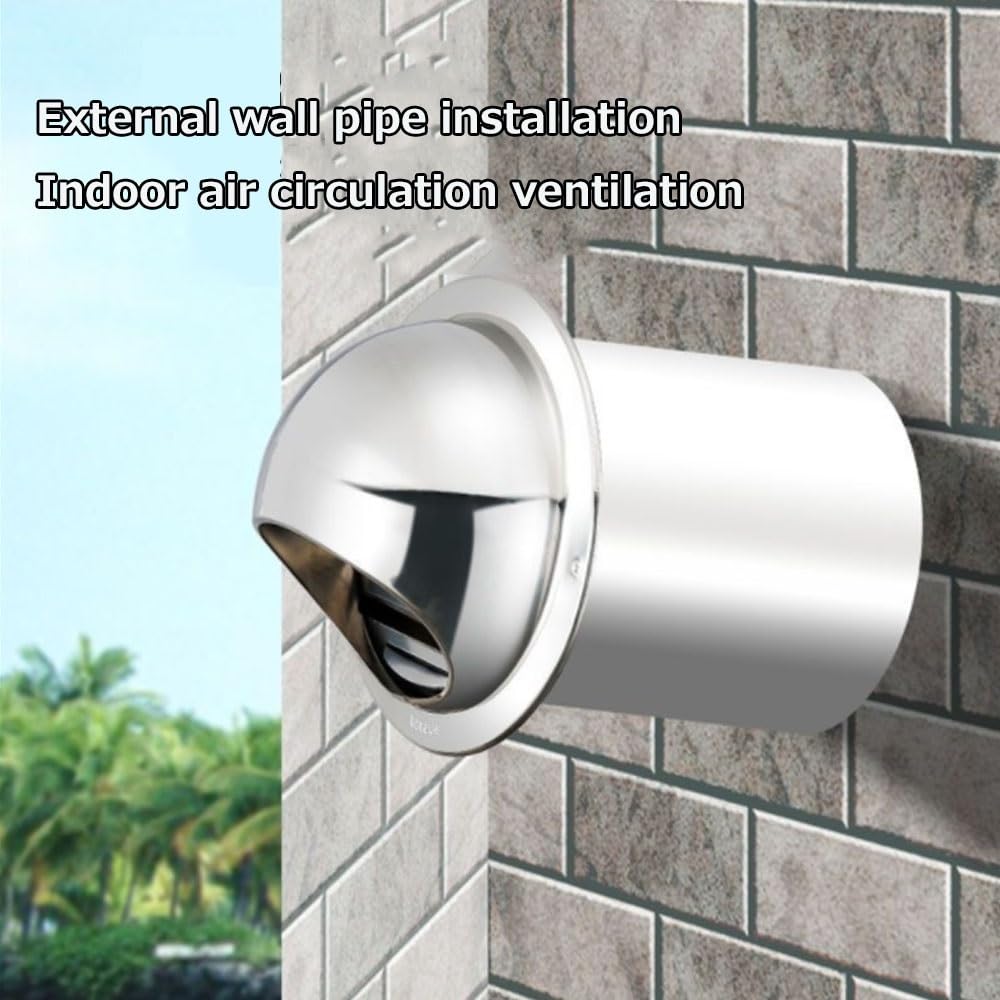 304 Stainless Steel Dryer Vent Cover – 6.3 Inch Outdoor Wall Exhaust Hood With Mesh Screen – Soffit Ventilation Grill