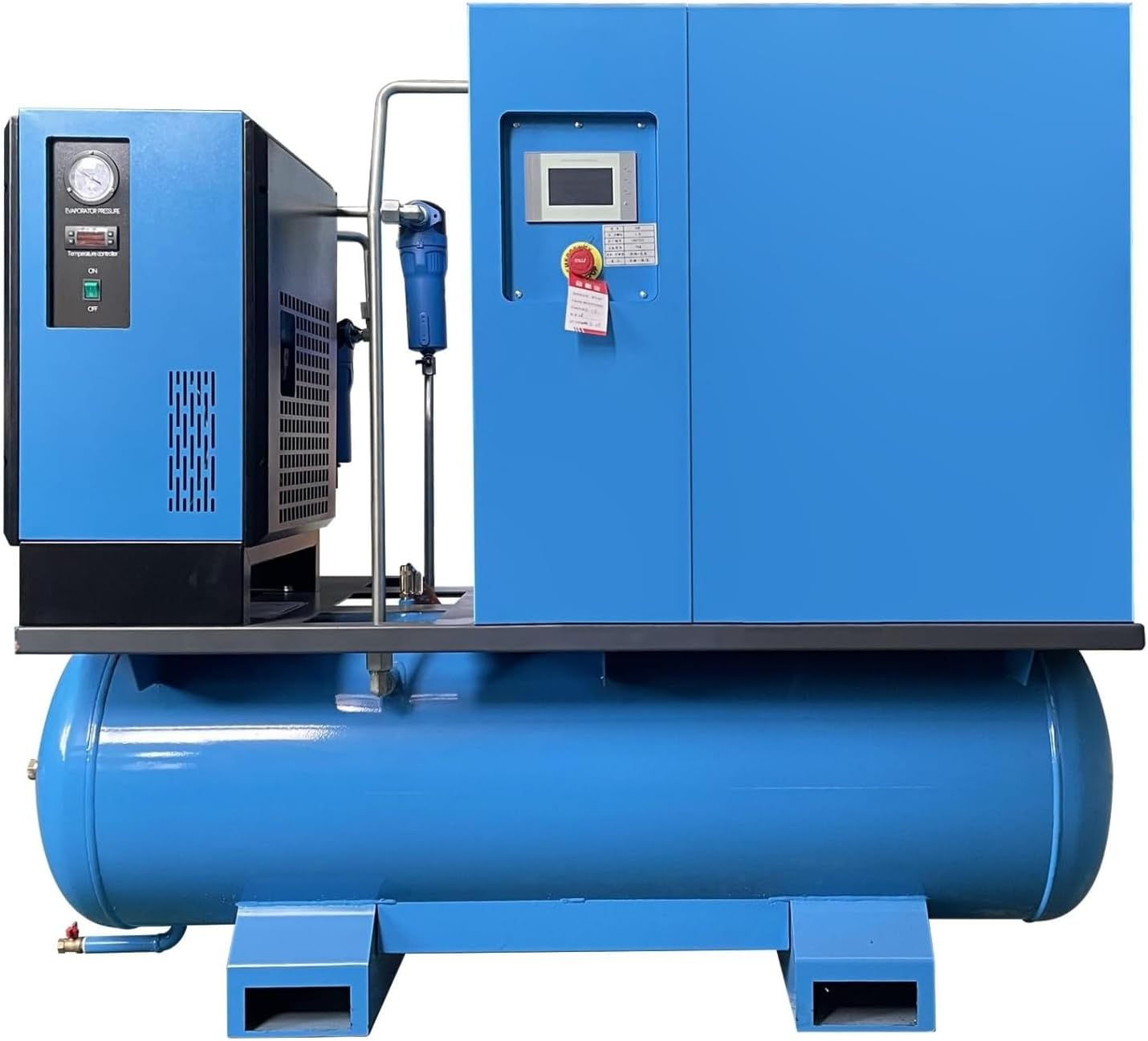 20HP Variable Speed Rotary Screw Air Compressor, 39 CFM @ 235 PSI High Pressure, All-in-One Industrial Compressor with 80 Gallon Tank & Air Dryer, 230V 3-Phase for Laser Engraver & CNC