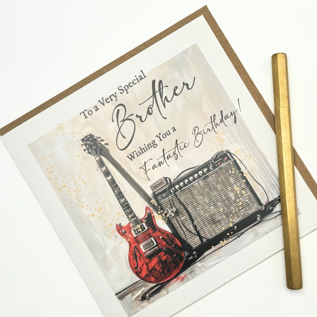 Carte De Joyeux Anniversaire Guitare. Parfait Pour Tout Amateur De Guitare Le Jour De Son Anniversaire