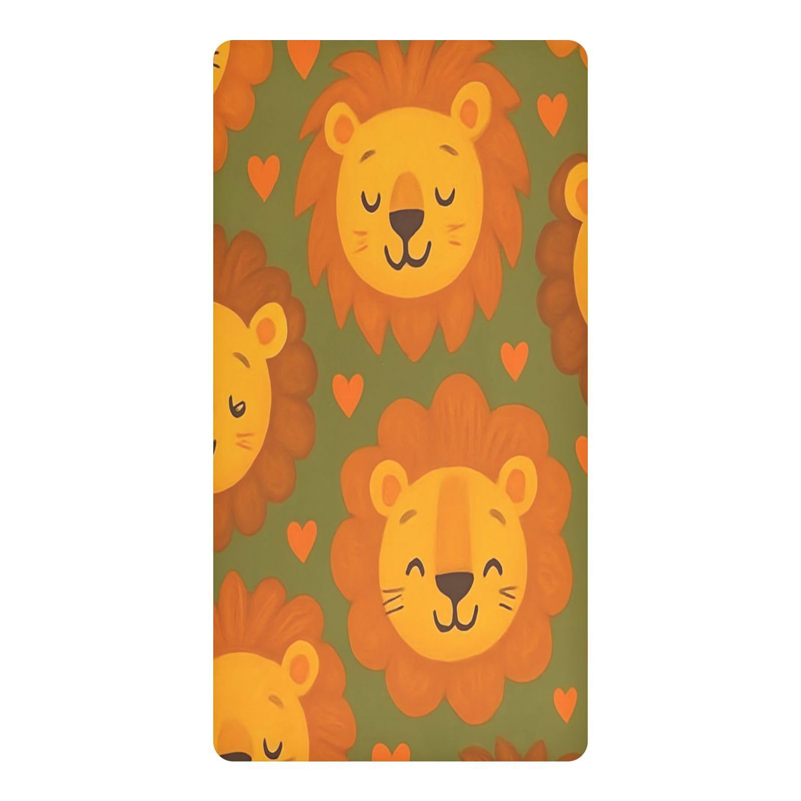 JiangGgen Cute Lion Faces Baby Crib Sheet Soft Breathable for Standard Crib-M