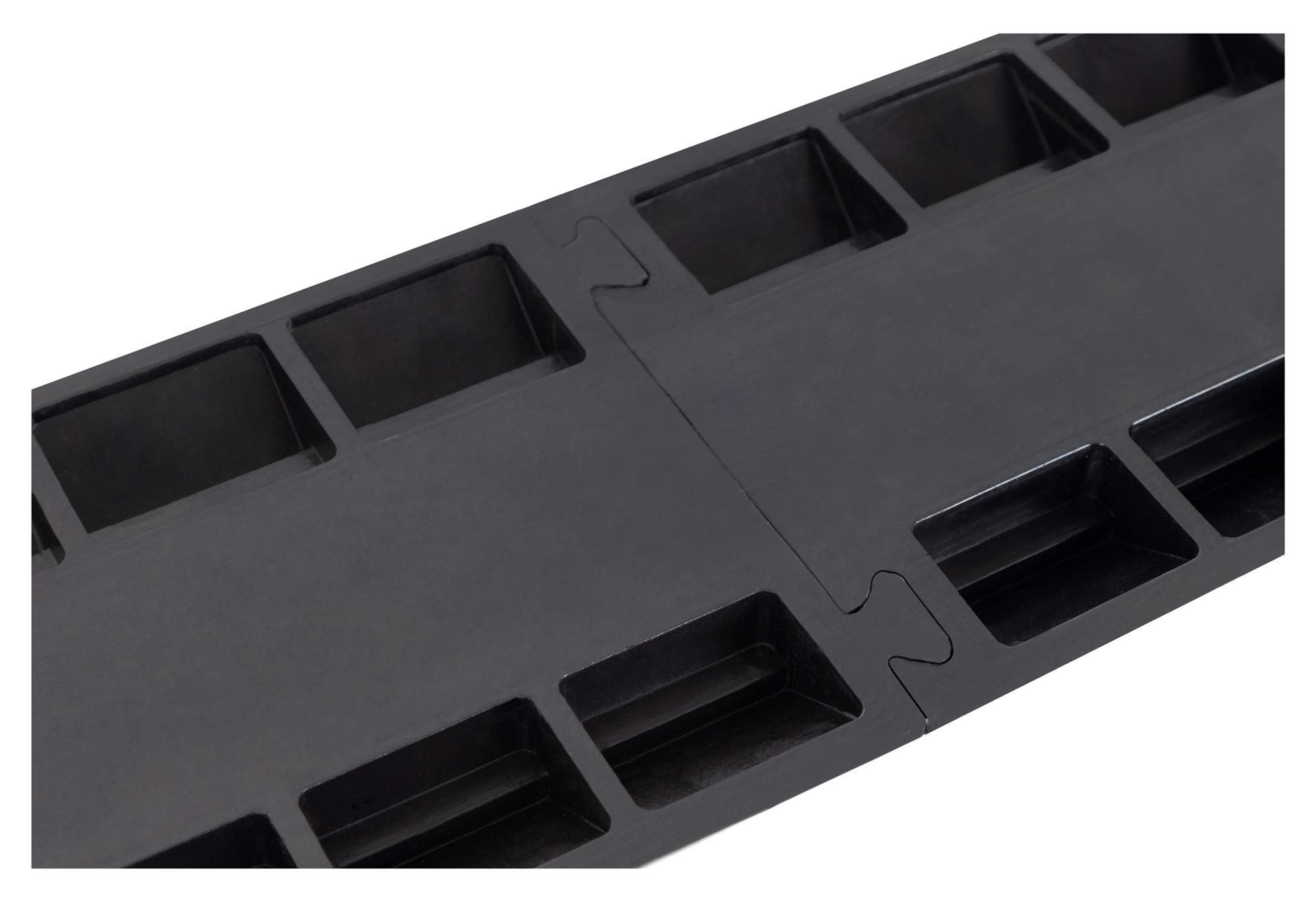 Pronomic Protector 2-100L V3 Kabelbrücke 2-Kanal mit V-Steckverbindung - 100 x 25 x 5 cm - Kabelkanal aus Kunststoff für Veranstaltungen - Kabel Überfahrschutz für Boden - Schwarz/Gelb
