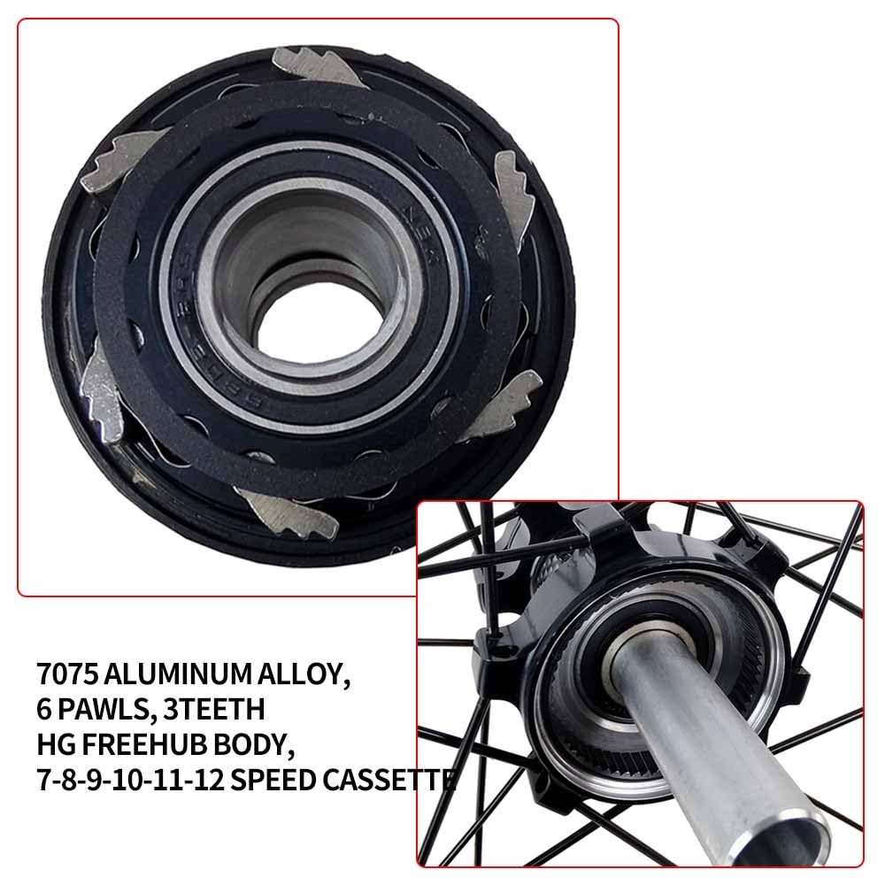 Juego De Ruedas para Bici De Carretera 700C Llantas Clincher De Carbono 38mm, Neumáticos 23-45C, Eje Pasante con Center Lock F15*100/12 * 100mm R12*142mm, 7-12 Velocidades