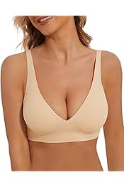 Deep V Bra Low Cut Sexy Push Up Bralettes for Women Padded Comfy Smoothing Wireless Lifting Bras Seamless Bralette