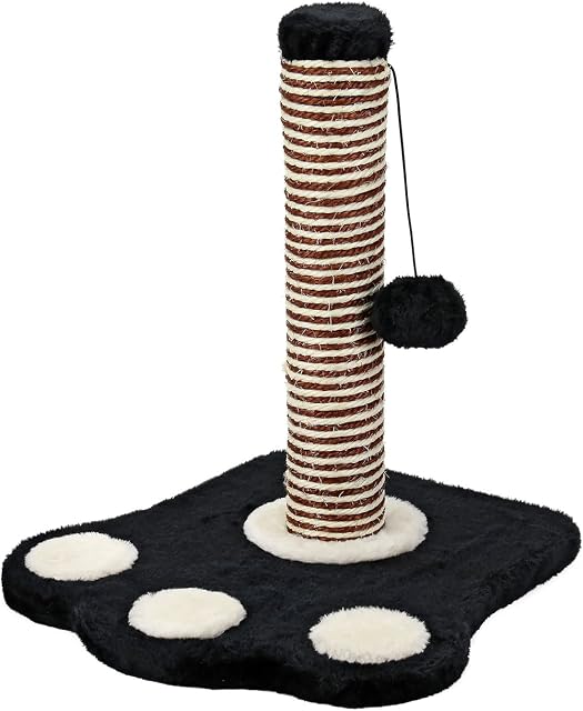 Taylor & Brown 40cm Tall Cat Scratching Post, Cat Scratcher Kitten Scratch Post for Indoor Cats with Sisal Pole 360° Rotating Hanging Ball, Durable Cat Furniture Covered with Soft Plush Carpet