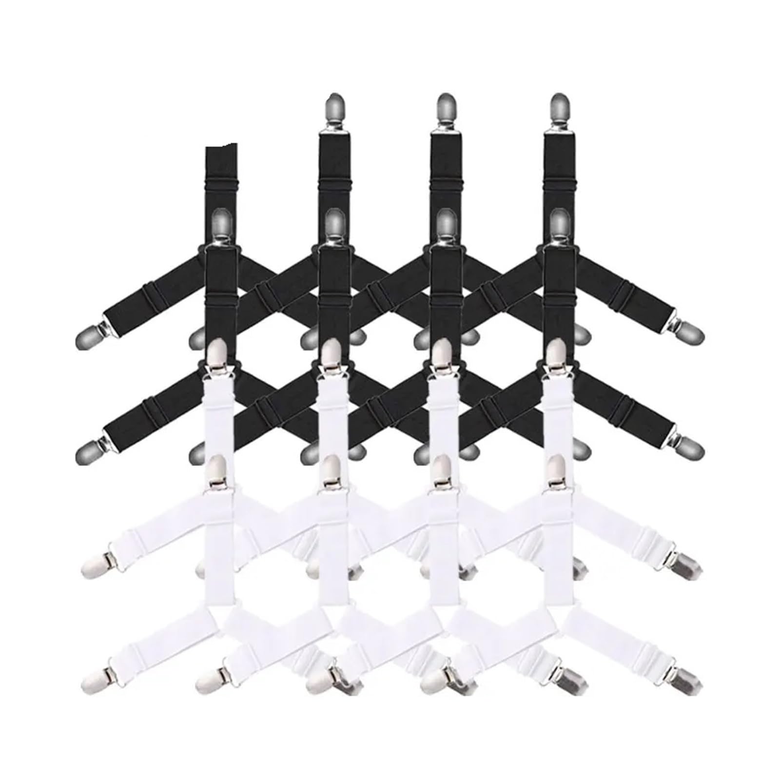 GSJNHY Bed Sheet Grippers Belt 16/4Pcs/Set Adjustable Bed Sheet Grippers Belt Fastener Clips Mattress Cover Blankets Quilt Holder Organize Gadgets for Bedding(3 Heads Mix(16Pcs))