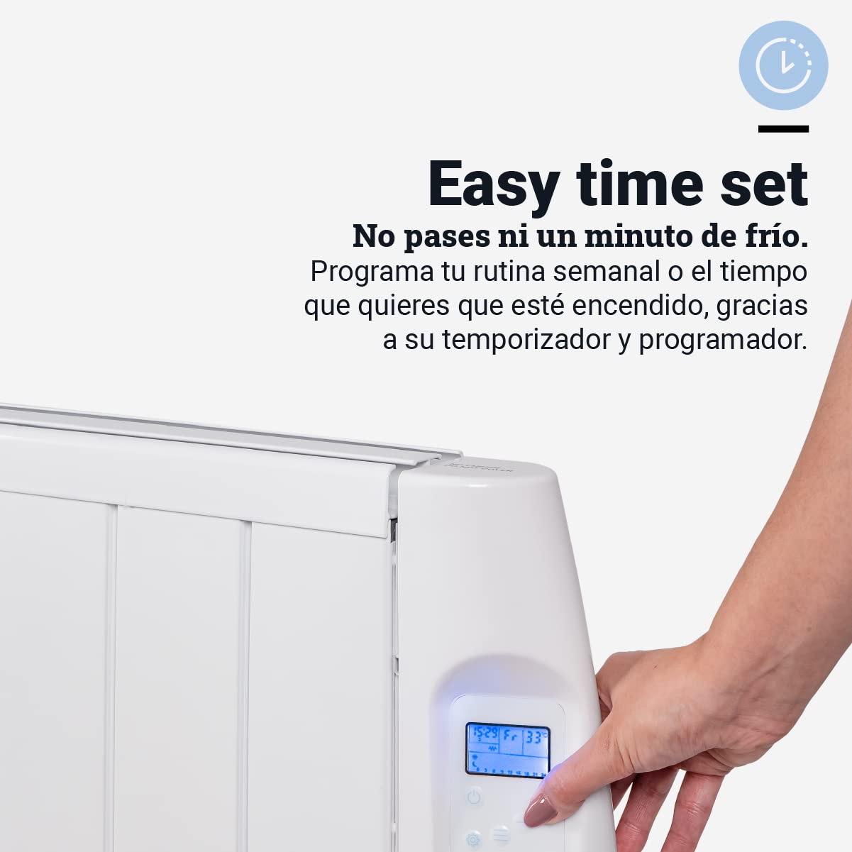 UNIVERSALBLUE Emisor Térmico con WIFI | Bajo Consumo 1500W | Radiador Eléctrico con 6 Elementos | Pantalla Digital
