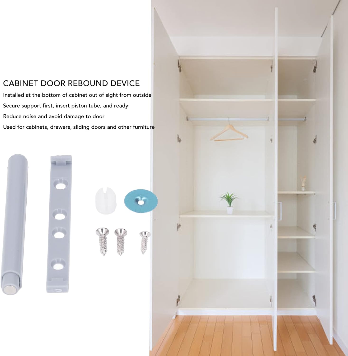 Tyenaza 20Pcs Cabinet Door Rebound Device, Wardrobe Drawer Sliding Doors Hardware Industry Tools for Closet Cupboard Closet, Wardrobe(8.5 x 1.2cm)