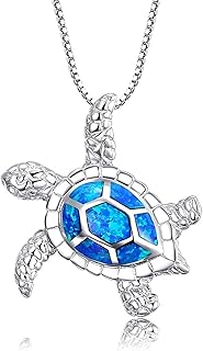Ocean Theme Pendant Sterling Silver Turtle Necklace for Women Gifts Deft Processed