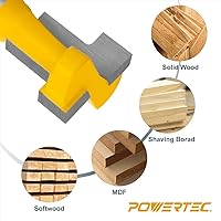 Vista 4 de Juego de broca de enrutador POWERTEC T Track y 10 juegos de pernos de tuerca T-Track de 1/4" hexagonal, broca de enrutador T Track con punta