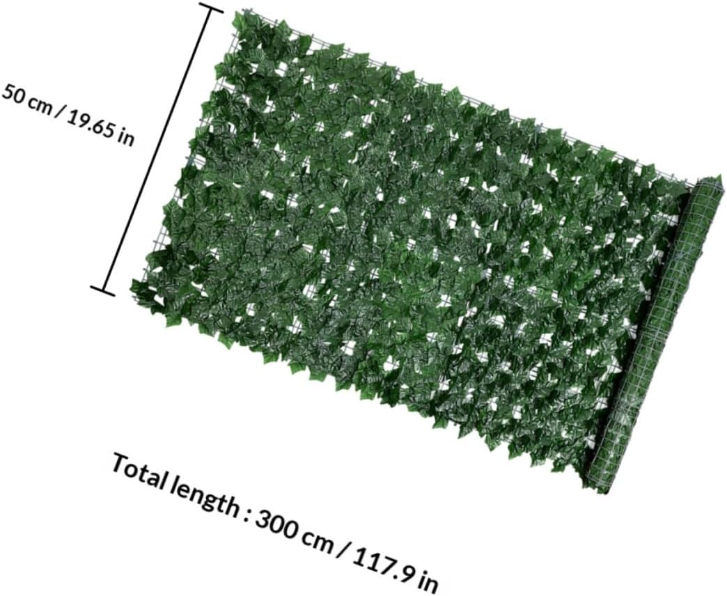Artificial Faux Leaf Fence Panel 0.5m X Imitated Green Plant Wall Privacy Screen for Balcony Garden Outdoor Decoration