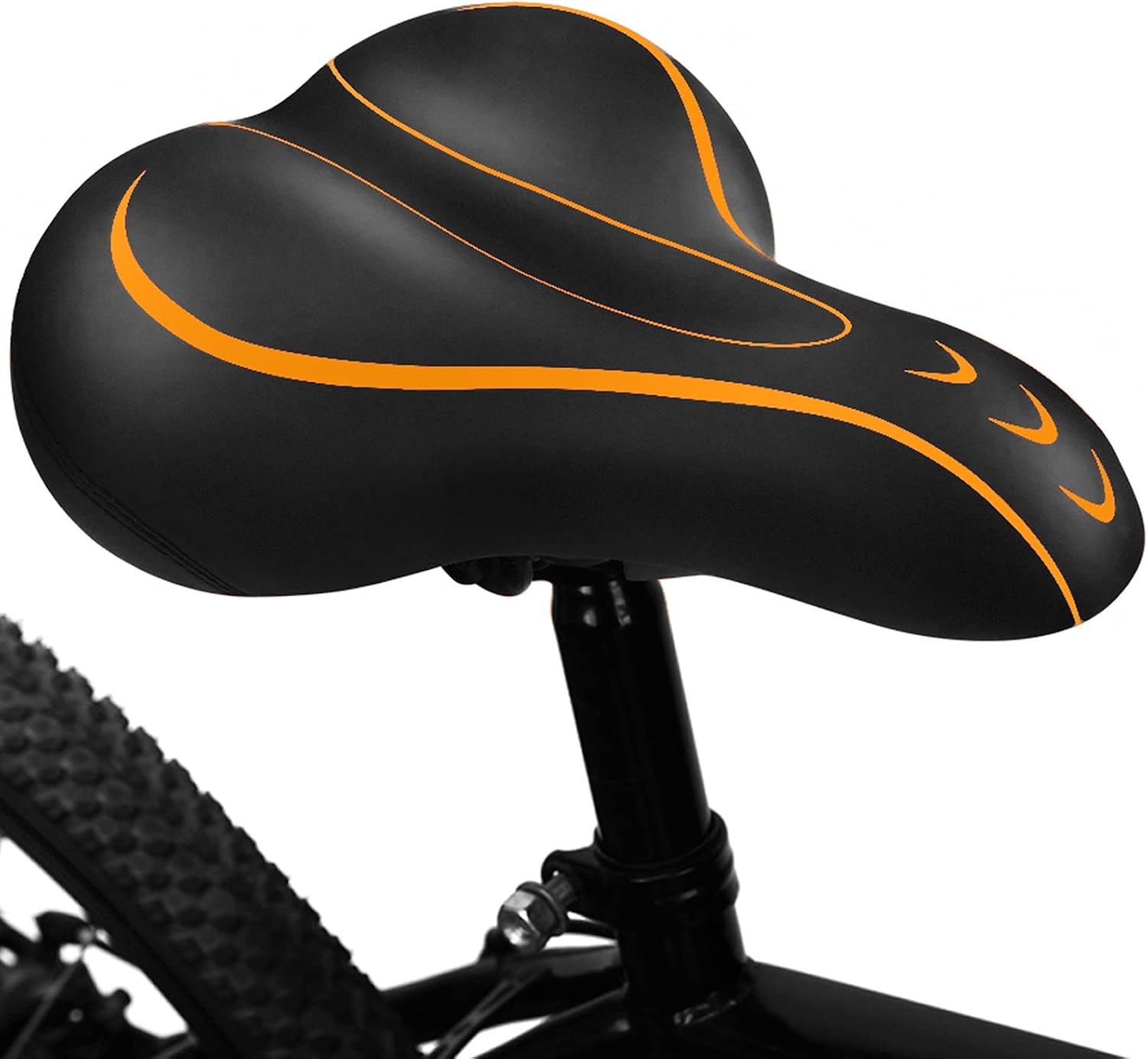 BLUEWIND Bike Seat, Bicycle Saddle Compatible with Peloton, Exercise or Road Bikes, 2in High Elastic Memory Foam Waterproof Dual Shock Absorbing Multi-Color Wide Cushion for Men & Women