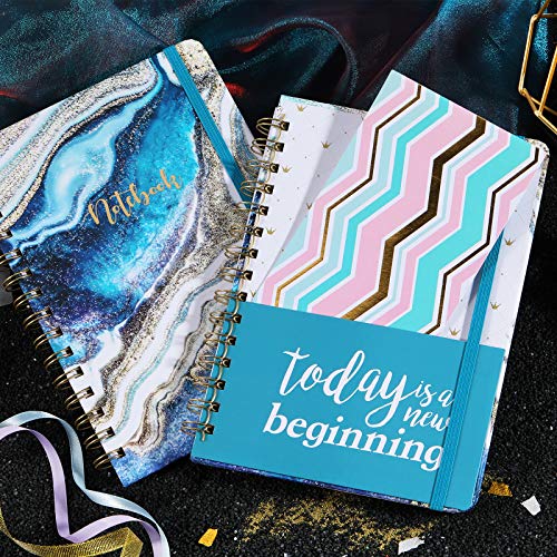 Ruled Notebook/Journal - Lined Journal With Premium Thick Paper, 8.5" X 6.4", College Ruled Spiral Notebook/Journal, Banded With Exquisite Inner Pocket, Waterproof Hardcover With Colorful Pattern #TOP5