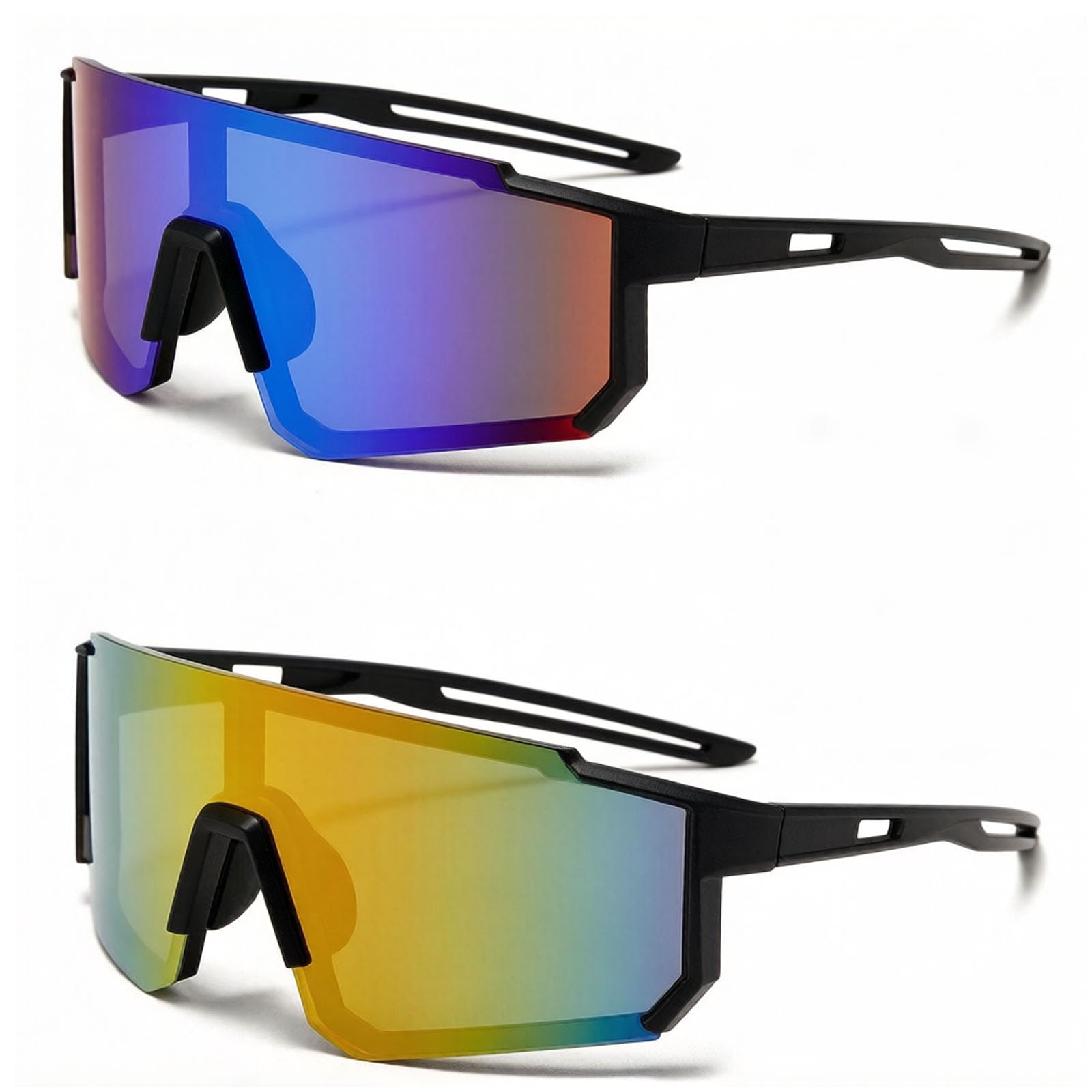 costume 2 Pcs Riding Glasses for Men, Cricket Sunglasses for Outdoor Sports, Oversized Visor Design for Cycling and Trekking, Multi-Sport Protective Eyewear-picture-12