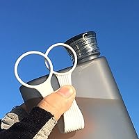 Vista 4 de CHICIRIS Botella de agua plana, 13.4 onzas líquidas, transparente, A5, a prueba de fugas, rectangular, para deportes al aire libre, gimnasio, Gris