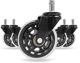 OfficeLINE Office Chair Castors 11 x 22 mm - Quiet & Floor-friendly - Wheels for Parquet, Laminate, Tiles & Carpet - Replacement Wheels for Office Chairs (Not for IKEA Chairs) - Set of 5