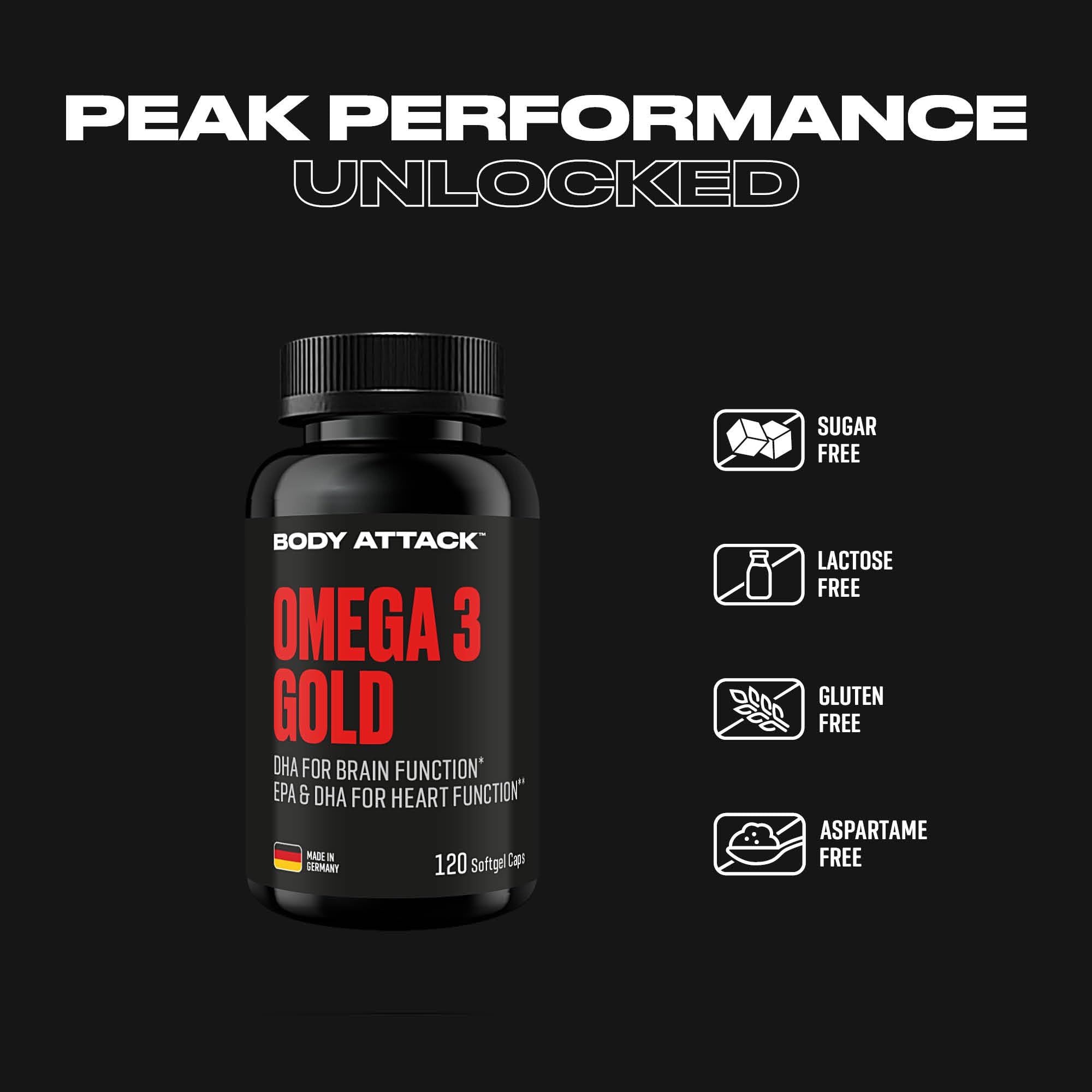 Body Attack Omega 3 Gold Softgel Kapseln