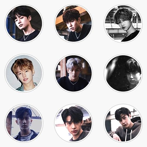 Stray Kids 9 Stickers! I Am Not! Round! Cool Asf! Calcomanía de vinilo impermeable para coche, laptop, pared, ventana, parachoques adhesivo de 5