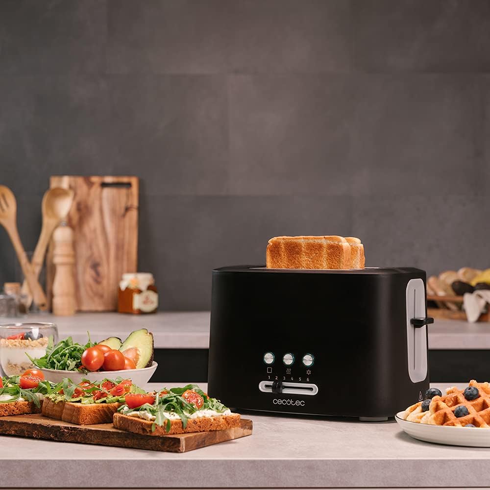 Cecotec Toast & Taste 9000 Toaster in a kitchen setting, toasting bread