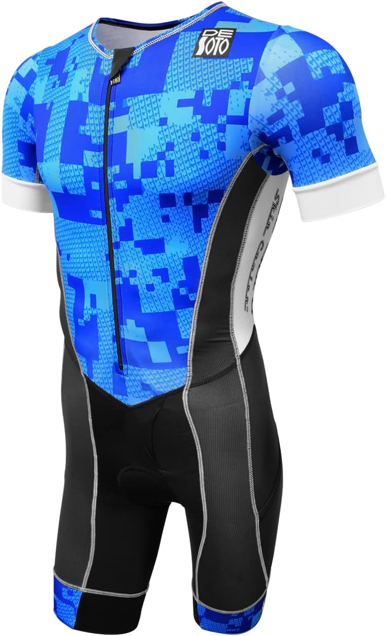 De Soto Forza Sleeved Triathlon Flisuit FFTS (2X-Large, Royal Camouflage)
