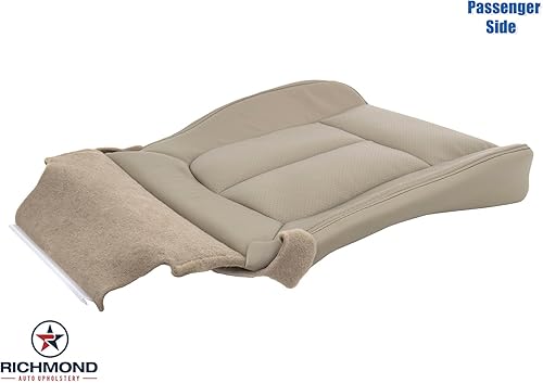 Miniatura 6 de Richmond Auto Upholstery - Funda de asiento de piel perforada de repuesto para parte inferior del lado del pasajero, color marrón compatible con