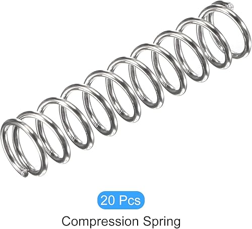Miniatura 86 de METALLIXITY Resortes de compresión (0.020 x 0.118 in de diámetro exterior, 0.787 in de longitud libre) 20 unidades, resorte de extensión de acero