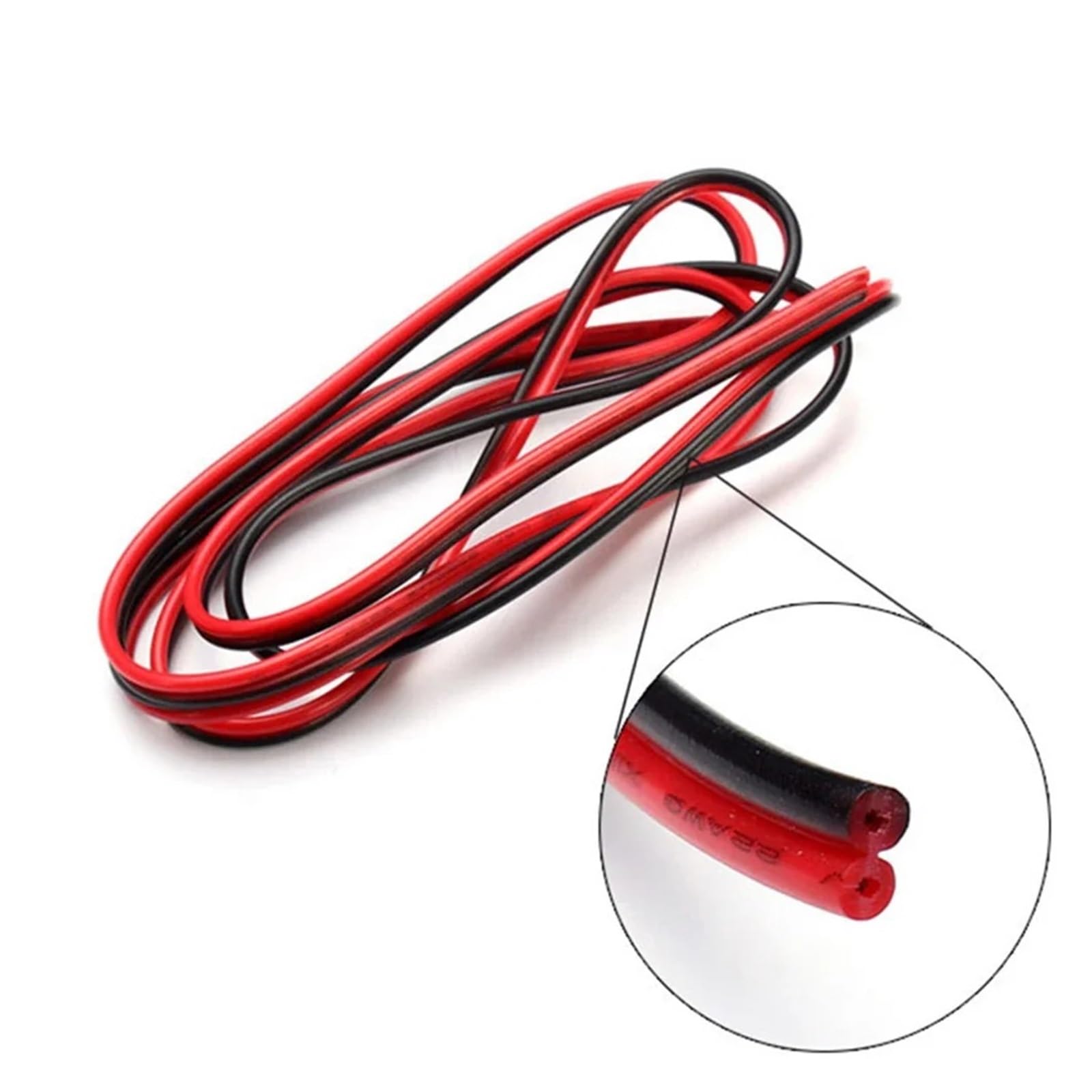 5/10/20/30/50M 2PIN Przewód Elektryczny Cynowana Miedź W Izolacji PVC Czerwony Czarny Kabel Do Przedłużania Światła Jednokolorowego 22AWG(30m)