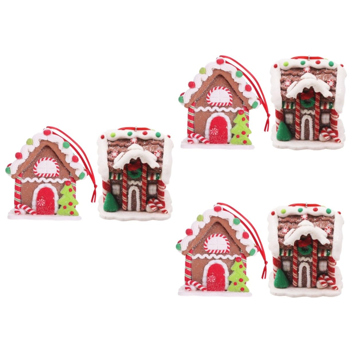 Cabilock Casa De Jengibre Decoración 6 Piezas De De Jengibre De Navidad Escena De Navidad De De Jengibre Adornos Navideños Decoraciones Navideñas De Interior Decoración Navideña Resina