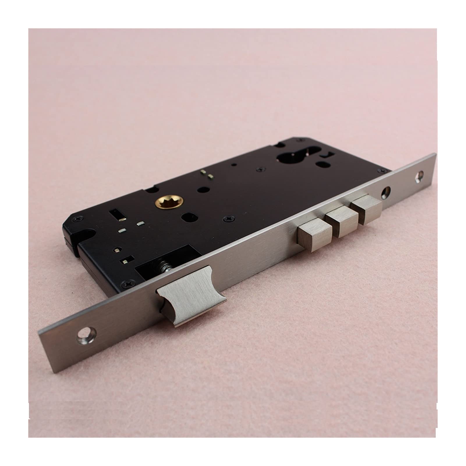 Mortise Lock Body, Mortice Sash Locks, Deadlock,Mortise Sliding Mute Door Narrow Lock Body Stainless Steel Single Bolt Triple LockHandle with High Security