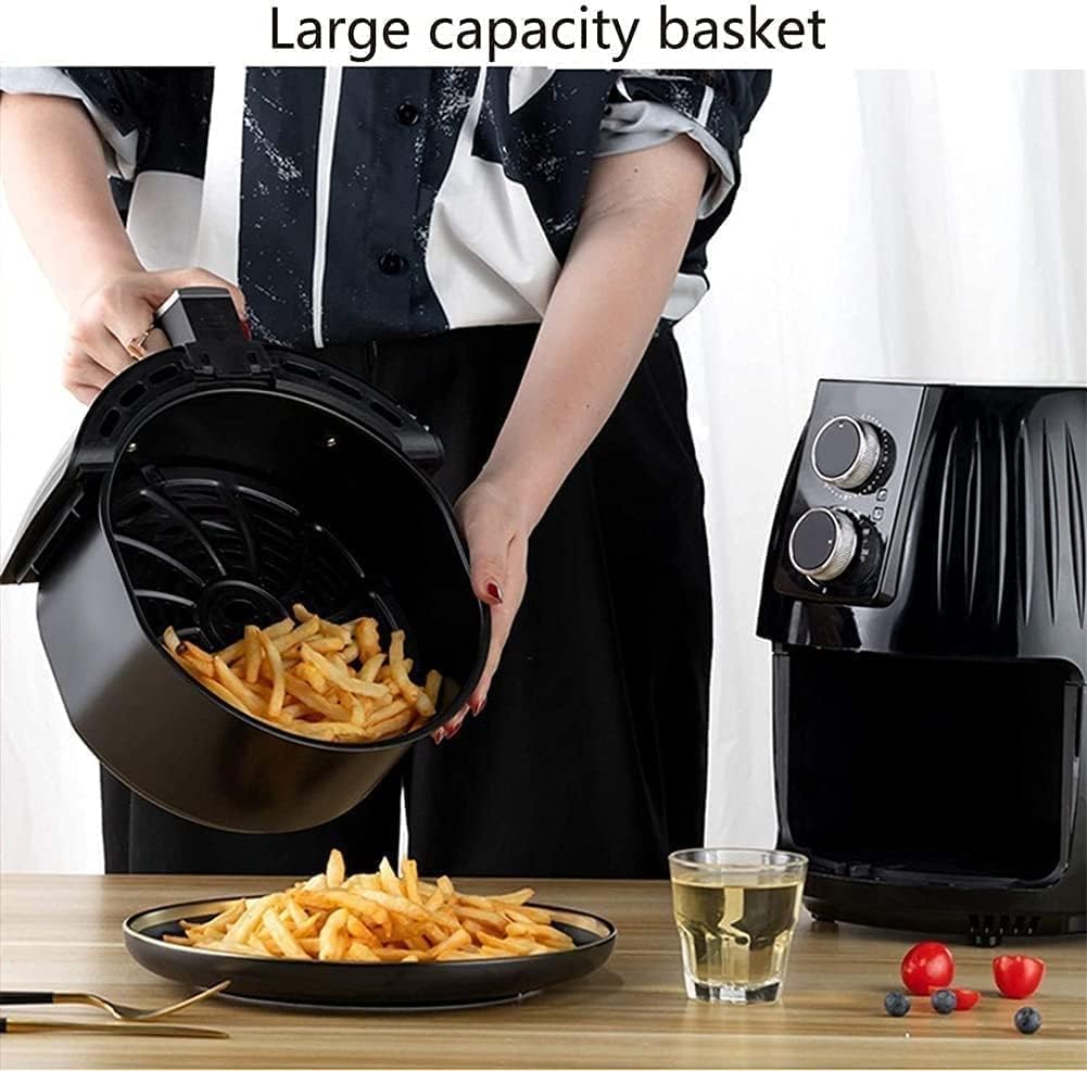 Air Fryer Healthy Cooking 5.5L Nonstick Air Fryer Adjustable Temperature Control w/ Timer Auto Shutoff Dishwasher Safe Basket
