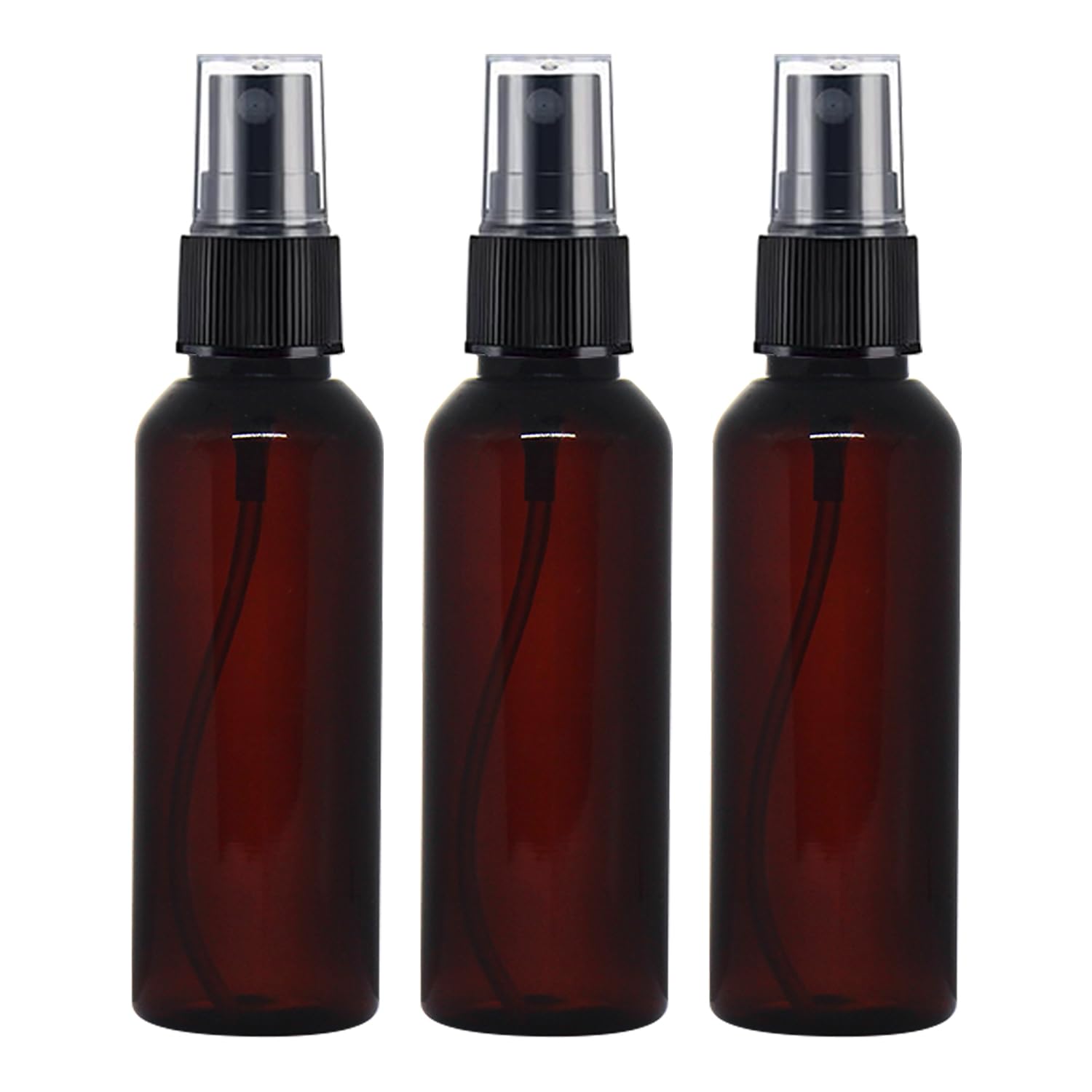 50 ml Amber Plastic Empty Fine Mist Spray (Black) Bottle Container For Sanitizer, Perfume, Rose Water, Travel, Home Care, Other Diy Products, Refillable Reusable (PACK OF 3)-image-39