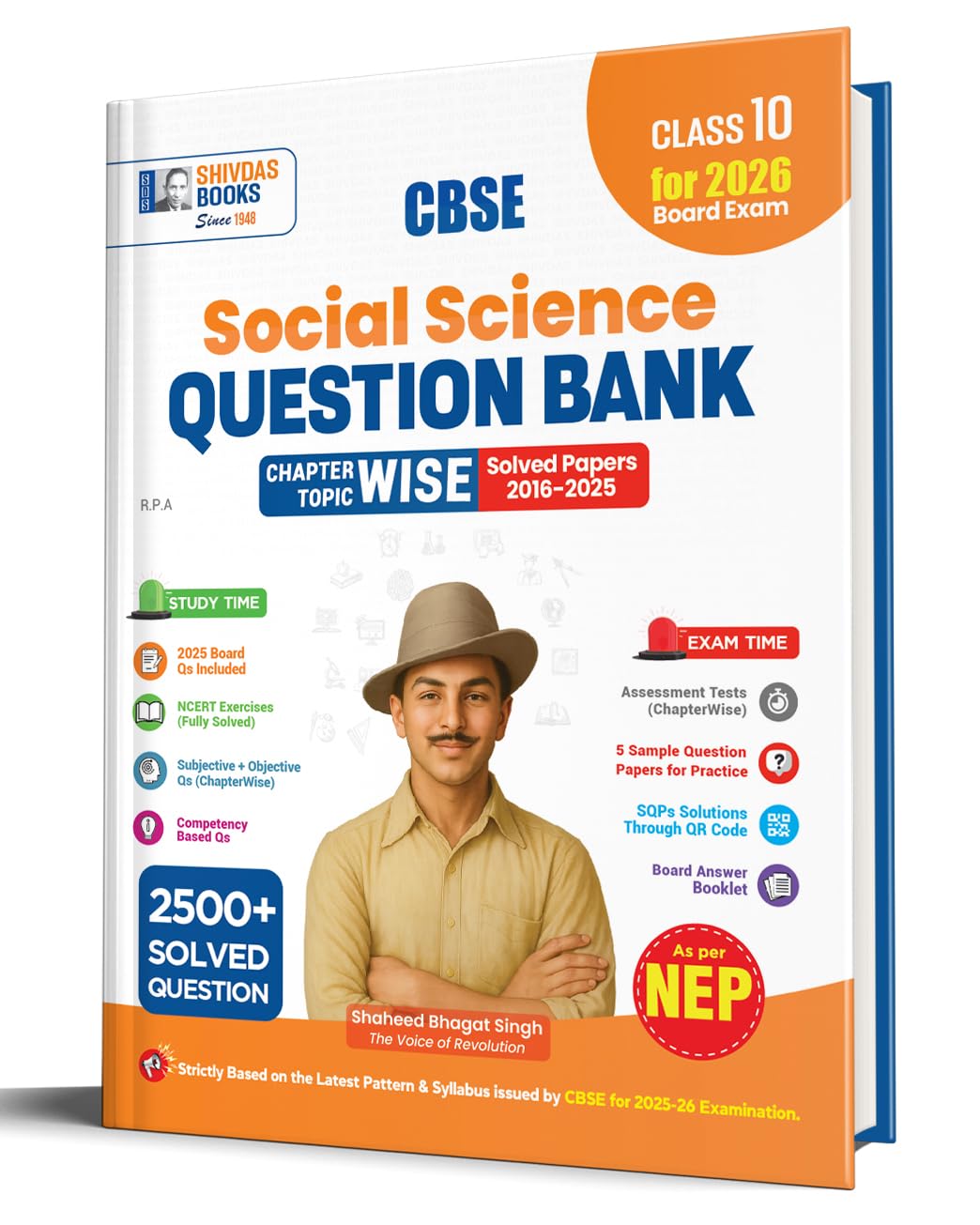Shivdas CBSE Class 10 Social Science Chapterwise Solved Question Bank with MCQs and 5 CBSE Sample Papers for 2025 Board Exam (2024-25) Paperback