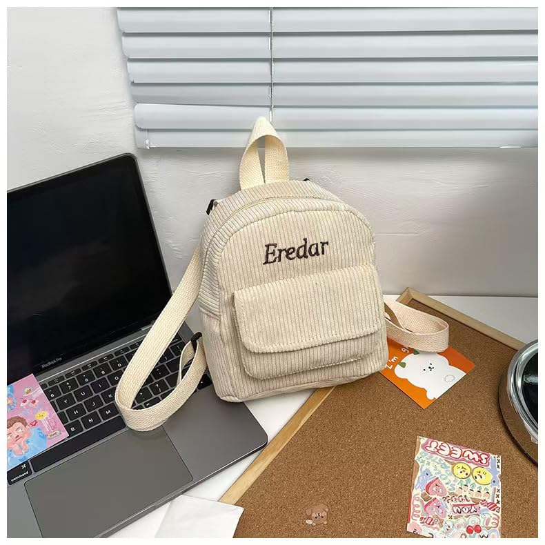 Personalized Corduroy Backpack,Custom Embroidered Name Mini Backpack, Personalized Embroidered Backpack2