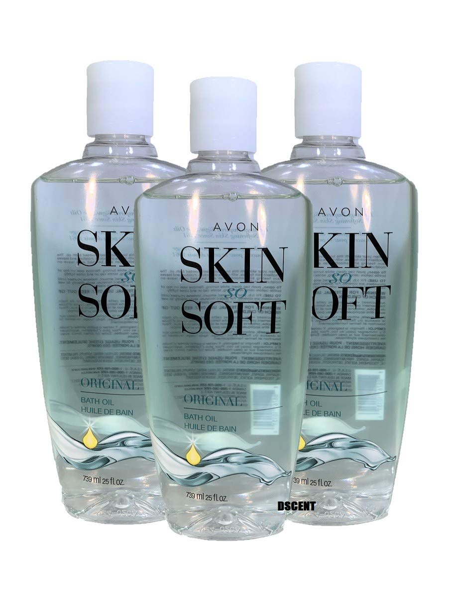 Avon Skin so Soft Original Bath Oil 25 oz lot of 3 : Beauty & Personal Care