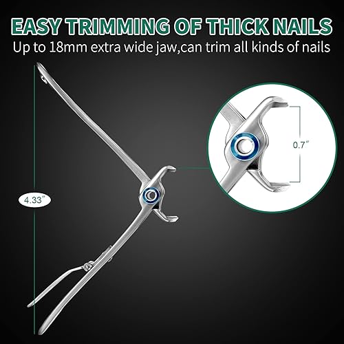 Miniatura 6 de SZHLUX Juego de cortaúñas con apertura superancha, para uñas gruesas de dedos y uñas de los pies, para manicura, pedicura, hombres y mujeres,