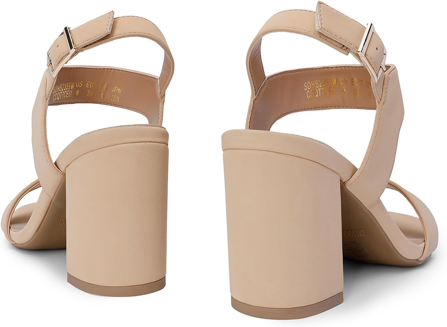 DREAM PAIRS Women's High Chunky Heels Square Toe Block Ankle Strap 3 inch Dress Shoes Comfortable Wedding Heeled Sandals - Image 6