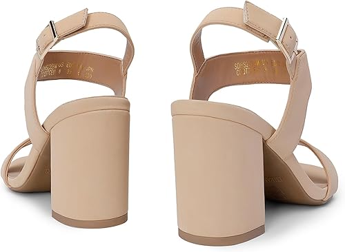 Miniatura 29 de DREAM PAIRS Women's High Chunky Heels Square Toe Block Ankle Strap Dress Comfort Sandals