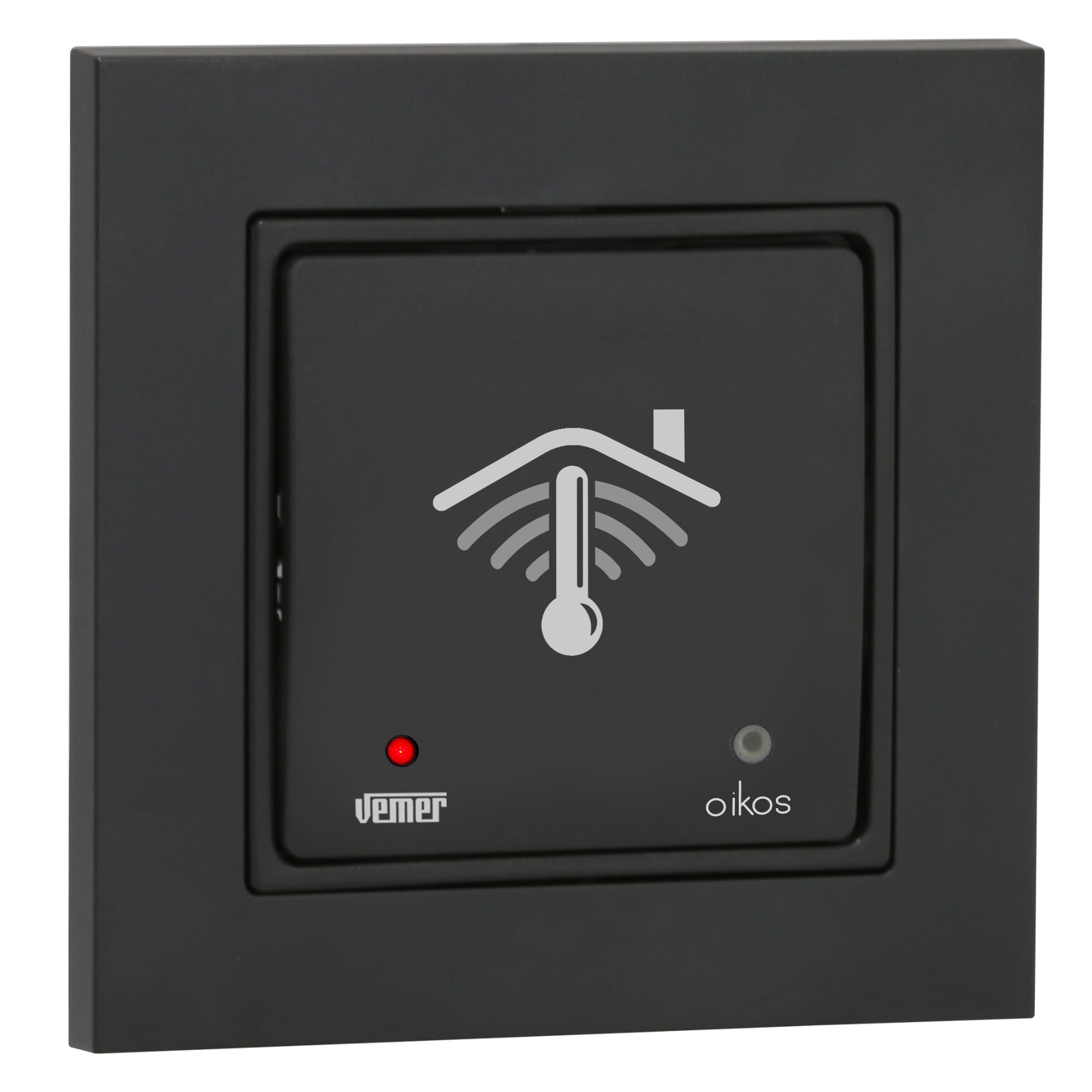 VEMER VE796101 OIKOS WIFI INT - Cronotermostato WiFi su Scatola da Incasso Rotonda (50x50), Termostato Smart con APP, Alexa e Google Home, Programmazione Settimanale, Alimentazione 230V, Grigio