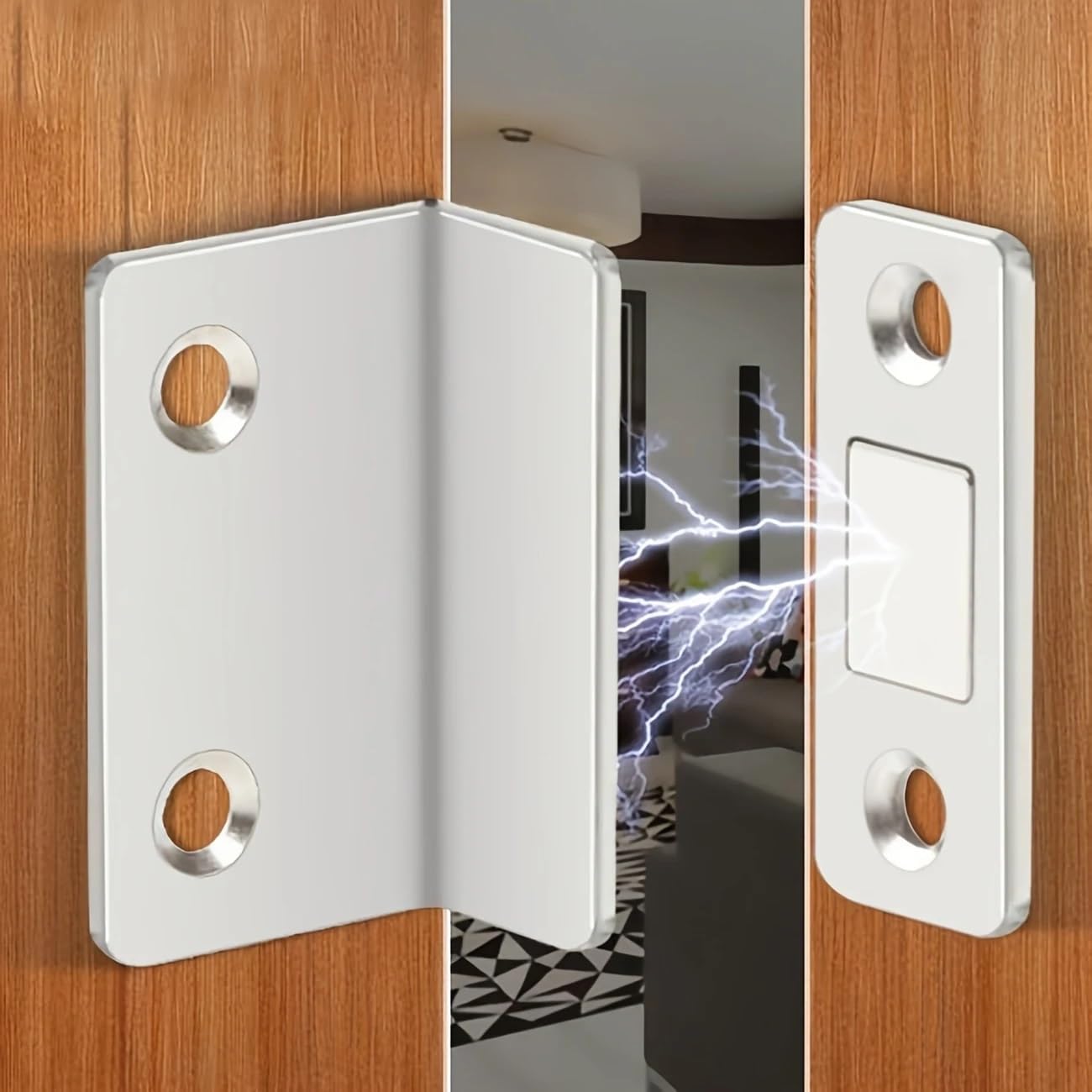 3 Pairs of Magnetic Alloy Door Clips - Invisible Strong Adhesion, no Need for Drilling Installation, Home Decoration, Patio Deals, Bathroom Accessories,Chicken coop Accessories,Silver