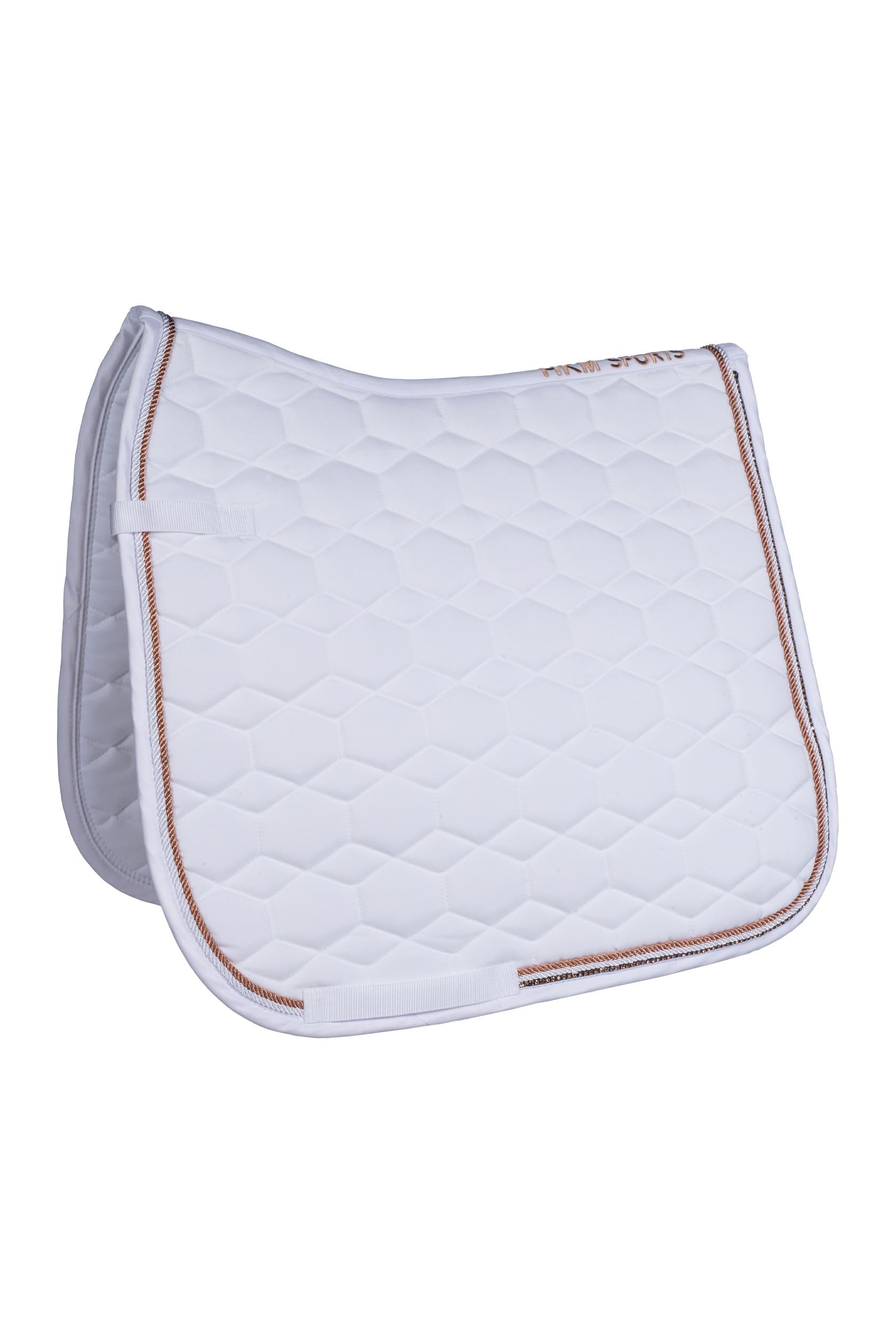 HKM Rosegold Glamour Style Schabracke, Weiß, Pony Dressur