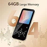 Vista 2 de AGPTEK - Reproductor MP3 de 64 GB con Bluetooth 5.3, pantalla de 2.4 pulgadas, reproductor de música portátil con altavoz, radio FM, grabadora