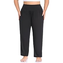 ZERDOCEAN Womens Plus Size High Waist Yoga Pants Casual Comfy Relaxed Loose Lounge Pants with Pockets
