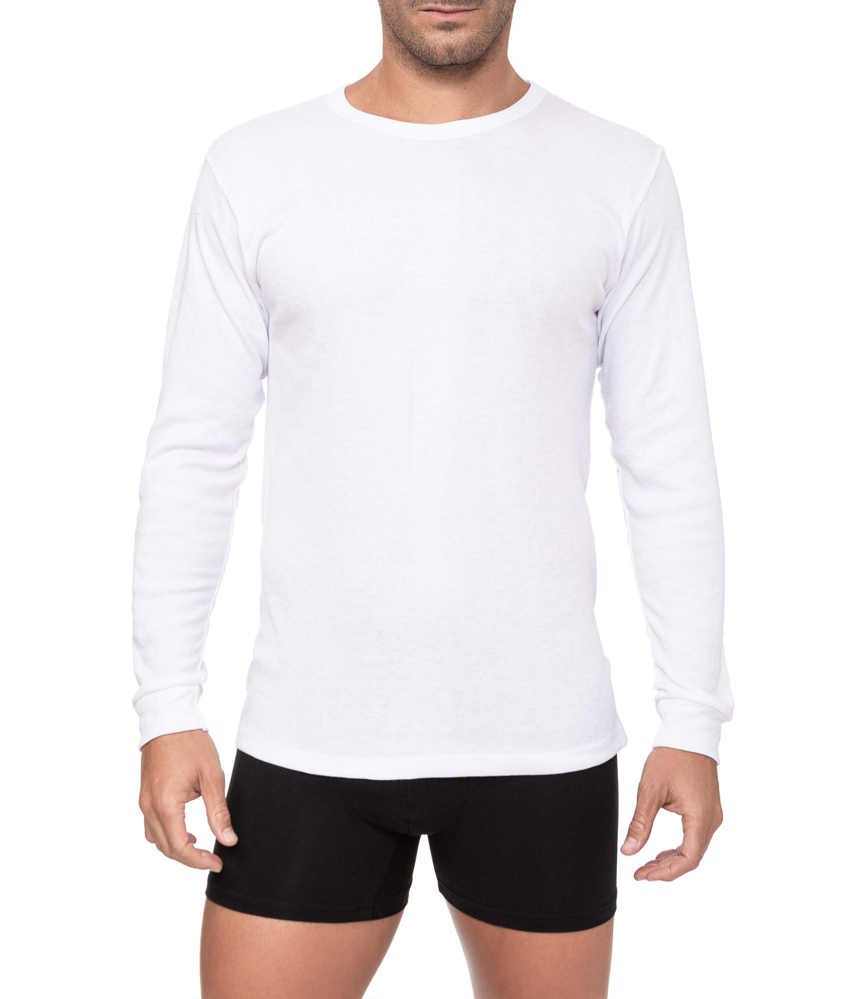 Maglietta intima termica in cotone manica lunga uomo o donna girocollo 3 colori tinta unita