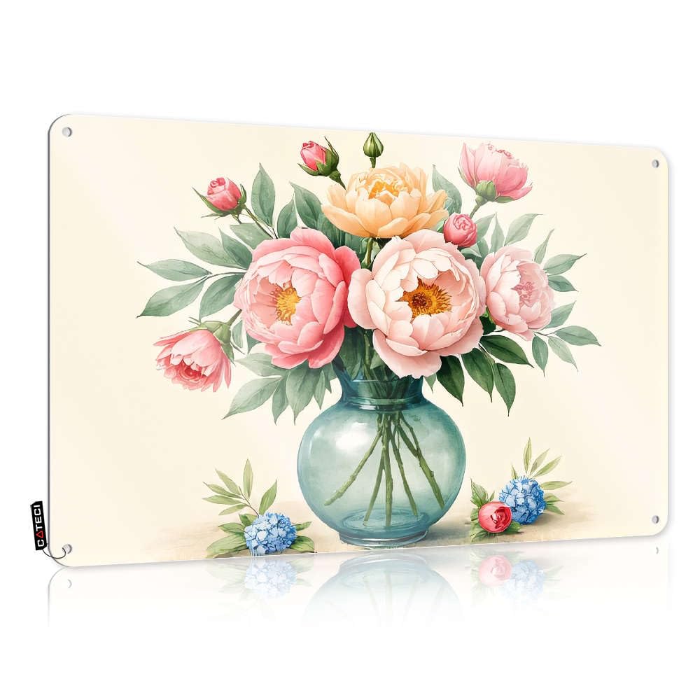 Sujd Colour Cool Wall Art Hanging Wall Decor | A Bouquet Of Colorful Flowers In A Blue Vase. Cute For Classroom Home(30X40cm)